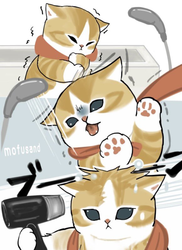 mofu_sand's tweet photo. お風呂入るまでが寒くなってきましたねー https://t.co/O50ZgiBhle