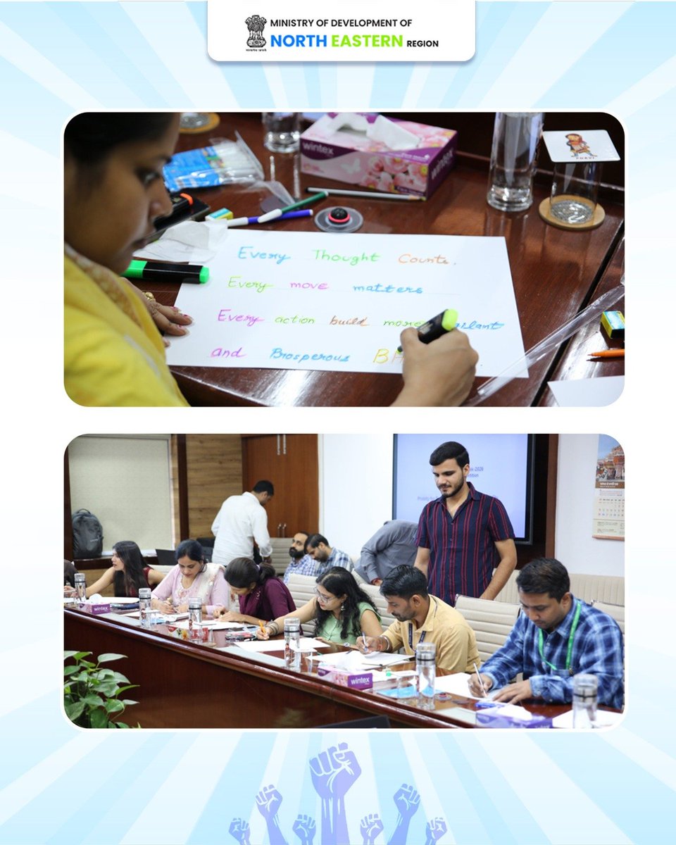 MDoNER_India's tweet photo. A slogan writing competition was organised for employees of the Ministry of DoNER on 28th October 2026 , as part of Vigilance Awareness Week 2026, promoting integrity, transparency and accountability. Such initiatives encourage ethical practices and strengthen the commitment to a corruption-free work culture.

#MDoNERIndia #VigilanceAwarenessWeek2026 #VigilanceAwareness