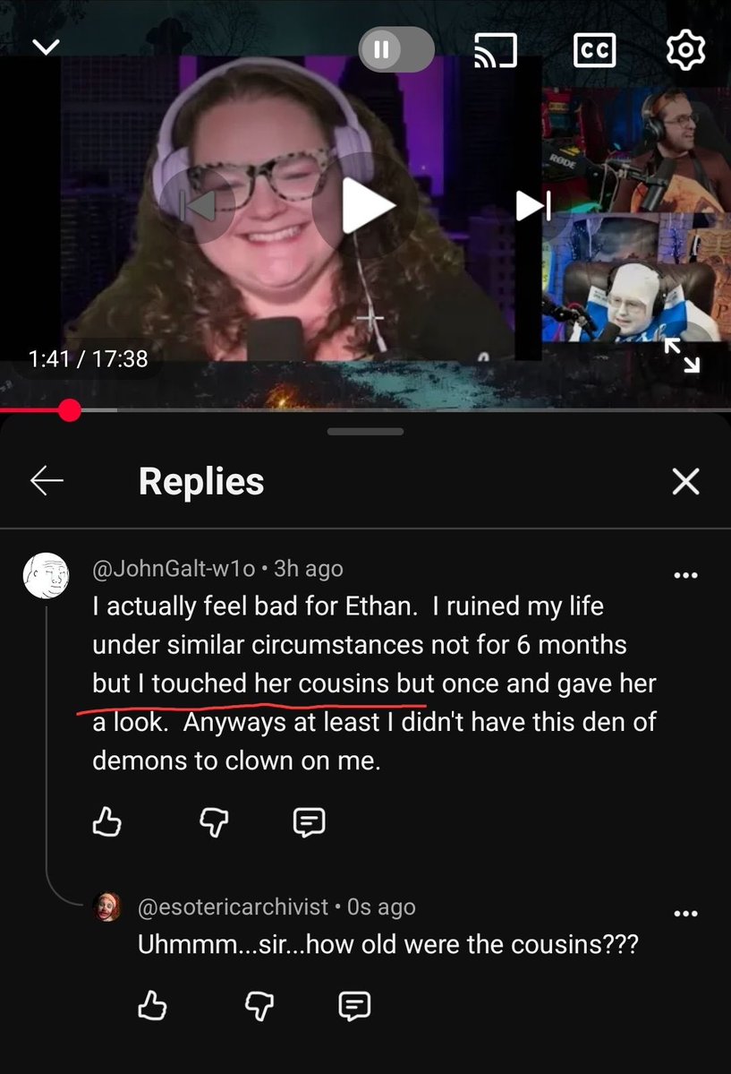 WarskiAddict1's tweet photo. Kino Casino dent admits to being a degenerate in the comments of Elissa Clips recent video. https://t.co/2twNWn9Cl9