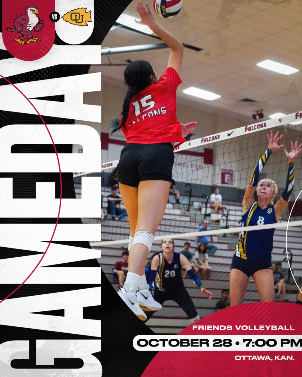 FriendsFalcons's tweet photo. VOLLEYBALL GAMEDAY!!! 🏐 🏐

Friends @ Ottawa
⏰ 7:00pm
📍Ottawa, Kan.
📺https://t.co/d2Z6qthpvc
📊https://t.co/RcPTXlx0Fz

Go Falcons! https://t.co/m7sUm1ZS0a