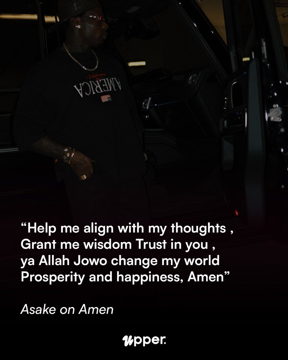 TheUpperEnt's tweet photo. Asake’s Lyrics you can meditate &amp; pray with. 🙏🤍 https://t.co/uJO8zDKtse
