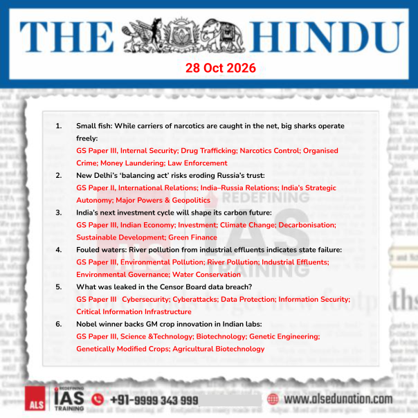 ALS_IAS's tweet photo. The Hindu- Oct 28, 2026

#Thehindu #UPSCNewspaper #CurrentAffairs #DailyCurrentAffairs #UPSCPreparation #IASPreparation #CivilServicesExam #ALSIAS #IAS #UPSC #civilservices #civilservicesexam #UPSCaspirants #NewsAnalysis https://t.co/XnGCWdVN79