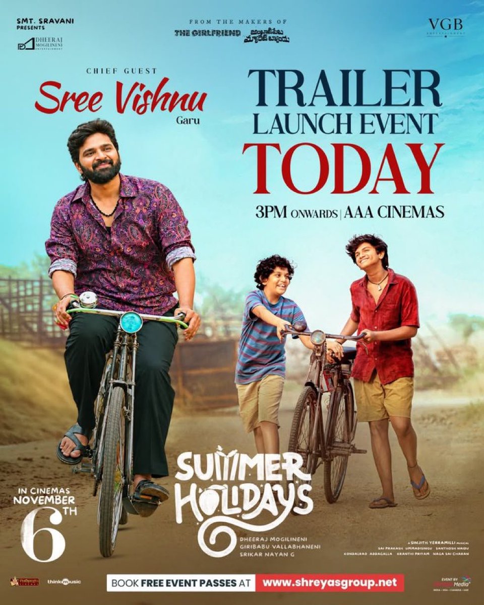 LetsXOtt's tweet photo. . @sreevishnuoffl joins #SummerHolidays, and the trailer launches today! 🎬 https://t.co/xGz5GRBuGf