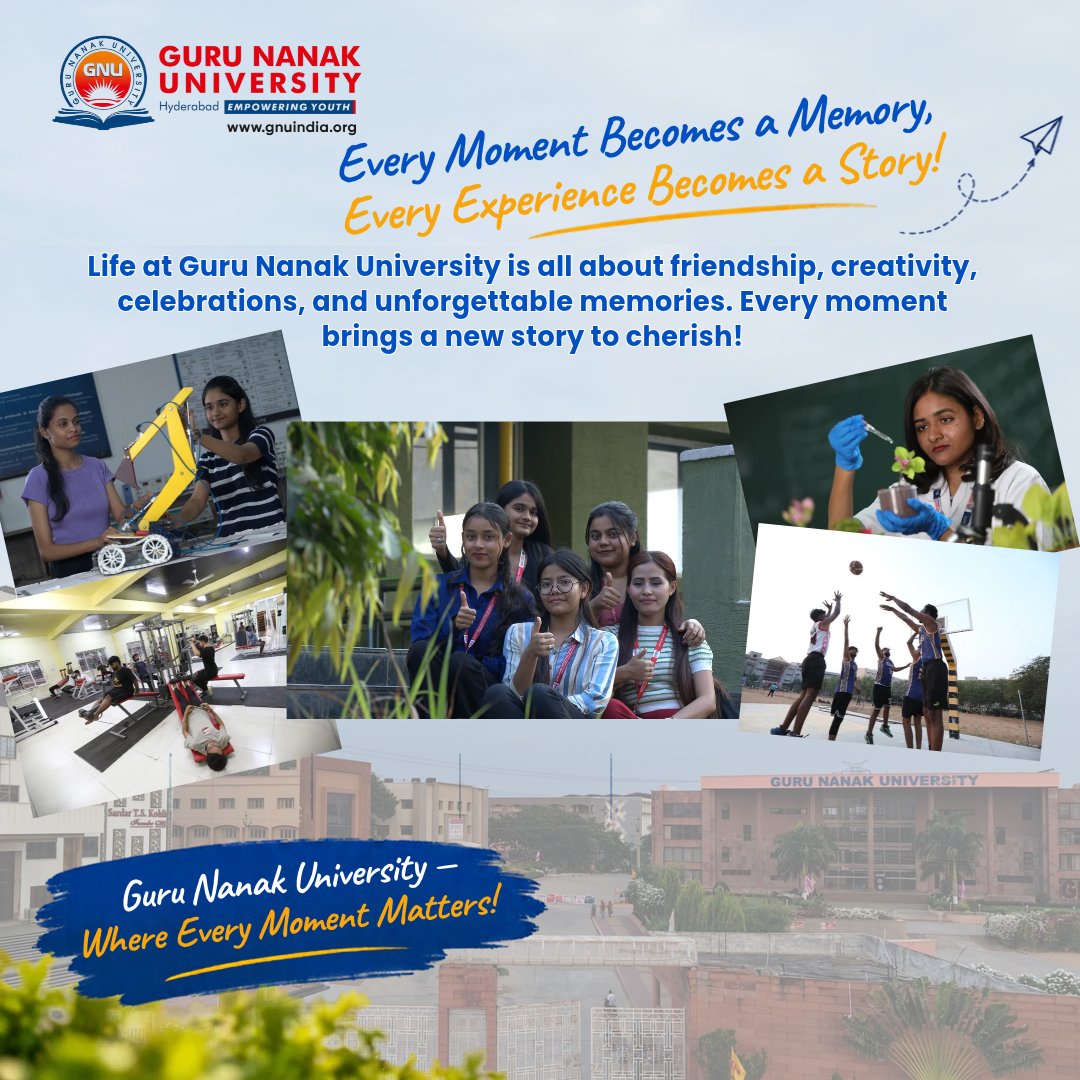 GNUIndia's tweet photo. Every Moment, A Memory. Every Day, A New Story
Life at Guru Nanak University is filled with joyful moments, lasting friendships, creative experiences, and celebrations that bring us together. From sharing smiles with friends to creating unforgettable campus memories.
#GNU https://t.co/PQHwd4lJme