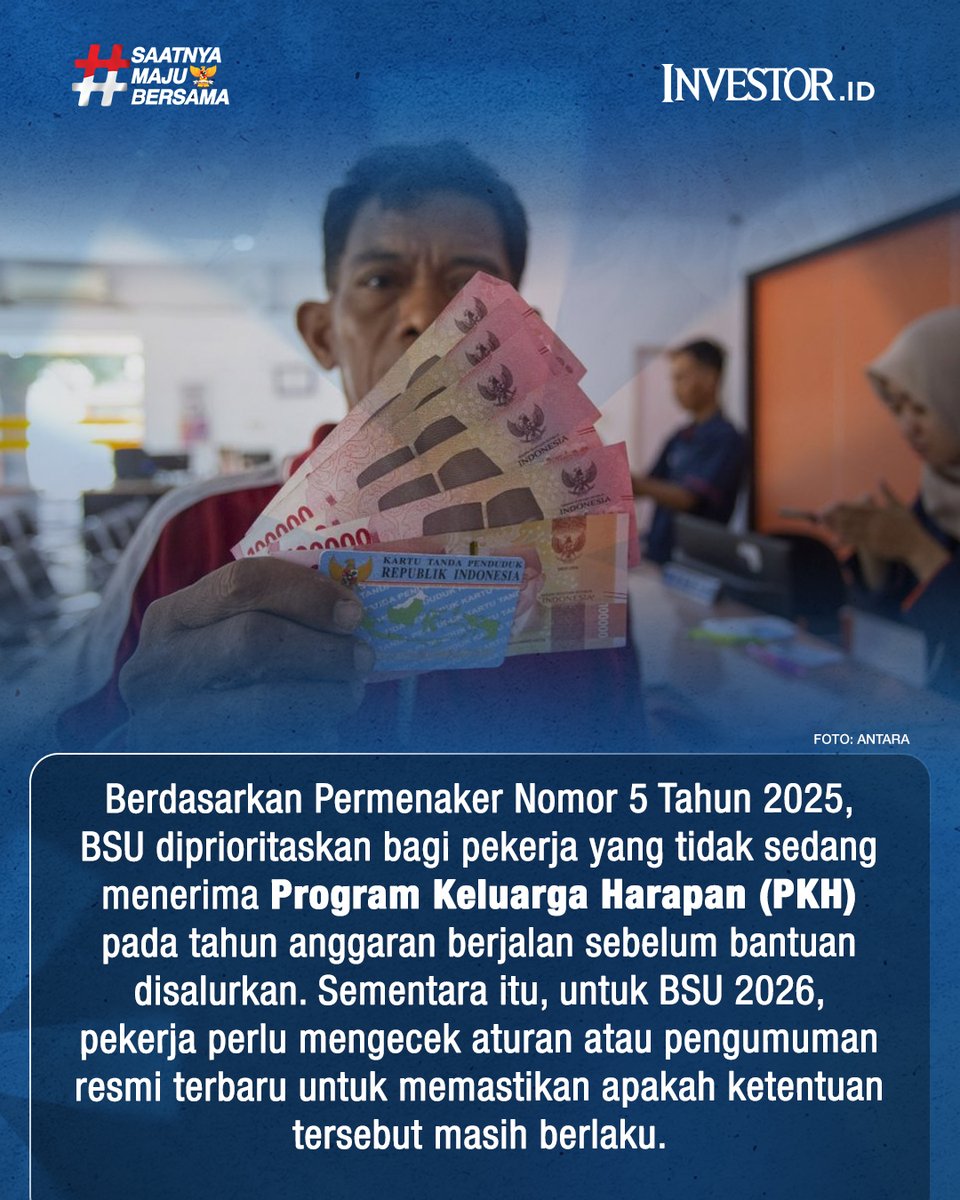 InvestorID's tweet photo. BSU Rp600 ribu, cek kriteria penerimanya dan pastikan kamu memenuhi syarat!
Baca terus https://t.co/3TcpMJYRrT dengan unduh aplikasi Investor Daily di iOS dan App Store!
#InvestoryDaily #SaatnyaMajuBersama #BSU #BSU2026 https://t.co/DPqAhzrNpK