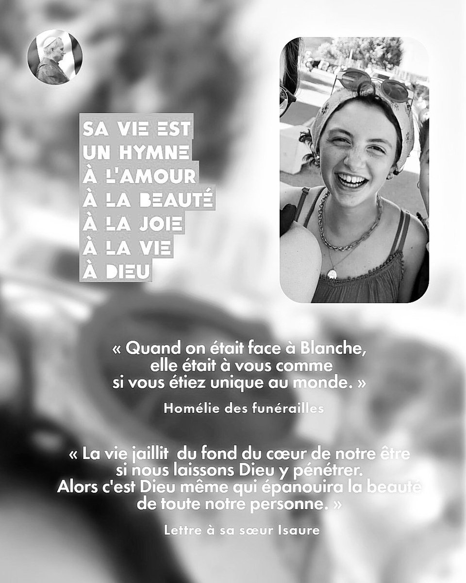 lechochretien's tweet photo. 🇫🇷🕊️ 𝗙𝗟𝗔𝗦𝗛 — Blanche, 17 ans, a été RAPPELÉE À DIEU le 19 octobre.

Elle s’est jetée dans la mer pour PORTER SECOURS à sa PETITE SŒUR de 9 ans, EMPORTÉE par une vague alors qu’elles se trouvaient sur un sentier en bord de falaise à Saint-Raphaël, dans le Var.

Trois semaines avant le drame, elle avait PARTICIPÉ à la Veillée des jeunes au Stade de France avec le pape Léon XIV et avait VÉCU LE PLUS BEAU MOMENT DE SA VIE lorsque le pape avait déclaré : « Vous êtes les saints de France ».

(Source : Génération Léon)