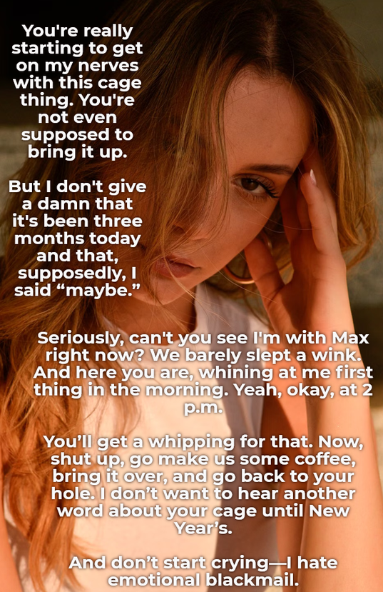 Maviedesoumis's tweet photo. "I don't give a shit that it's been three months today and that supposedly, I sayd 'maybe'"
#femdom #loser #cocukold #chastity #spanking https://t.co/FDzykxBDRp