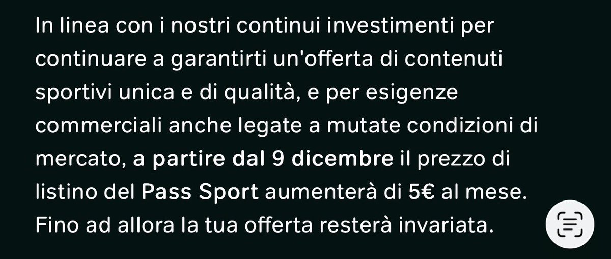 eleonora_aloise's tweet photo. Una cosa folle.
Il Pass sport era già un furto a 29.99€. 
Da dicembre 34.99€. Mi dispiace per le
voci che non sentirò più, ma addio Now, non è stato un piacere. 
#tennis #SkySport https://t.co/pgAH77VKid