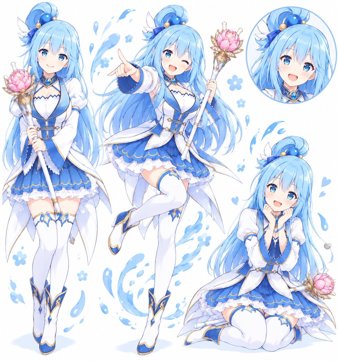 HopeAbsent's tweet photo. プリコネのユイの服装を元にアクアカラーにしてみました
動画にしたらパンチラが過ぎたので自粛です🫣
#このすば https://t.co/vU8VwdmoE1