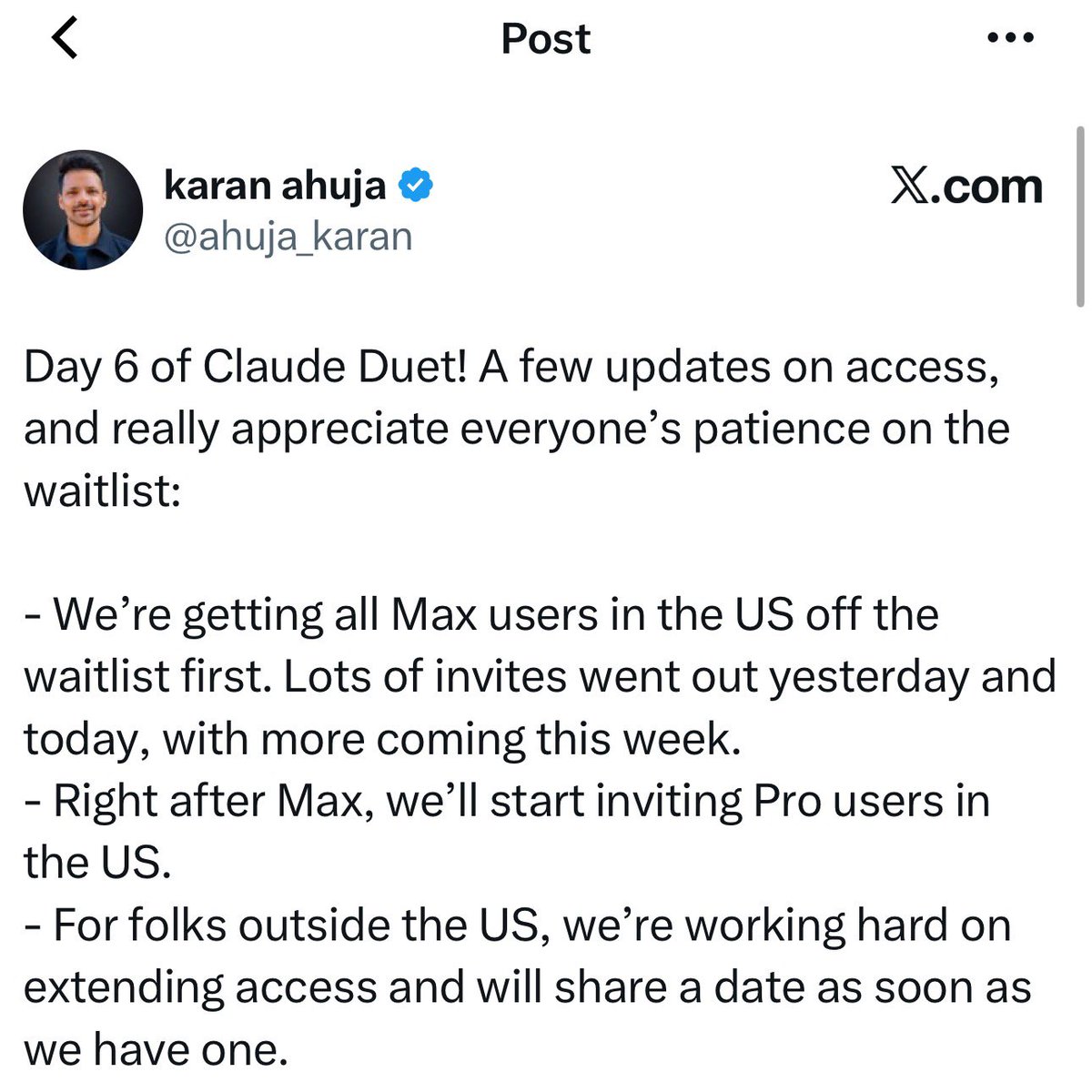testingcatalog's tweet photo. ANTHROPIC 🔥: Claude Duet is rolling out to Claude Max users in US with Pro US users coming next in line. 

> Broader expansion beyond US is planned too, yet there is no timeline. 

Expect that EU users may have to wait for even longer. 

Not soon 👀 https://t.co/sEIhSOaFmS