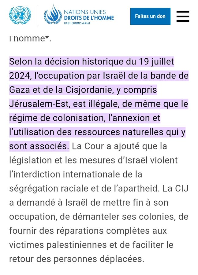Sam9451Sam's tweet photo. @deborahabisror #Israel est puissance occupante dans le territoire palestinien occupé, soumet des millions de Palestiniens à l'#apartheid https://t.co/lzGhqaDplj