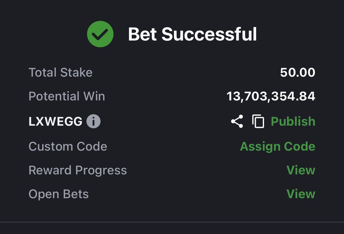 billionaire_eze's tweet photo. N50 to win 13M under 1.5 HALF TIME ✅✅

GLOBAL CODE 🌍 ✅✅ https://t.co/zJsyeWWBY9