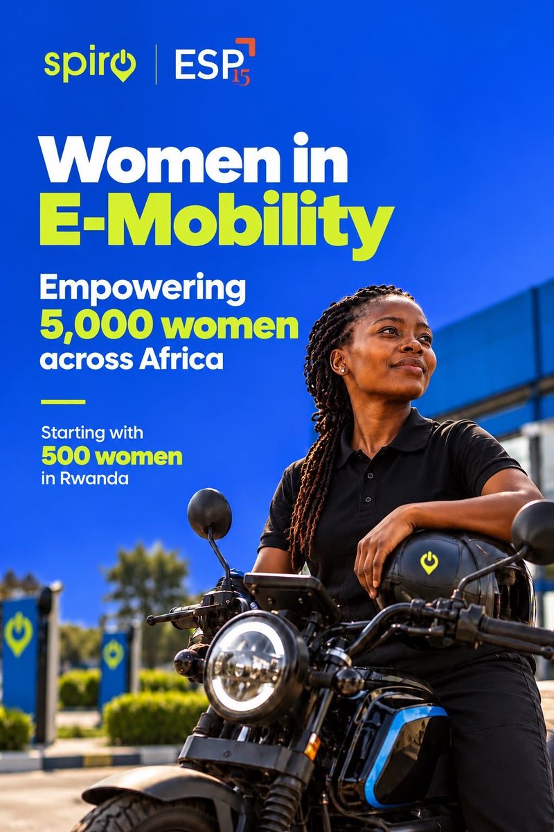 SPIROEVs's tweet photo. Spiro and Entrepreneurial Solutions Partners (ESP) are proud to launch the Women in E-Mobility programme, an initiative designed to empower 5,000 women across Africa through access to electric mobility, entrepreneurship support and economic opportunity. #WomenInEMobility https://t.co/zjK2jB2Tal