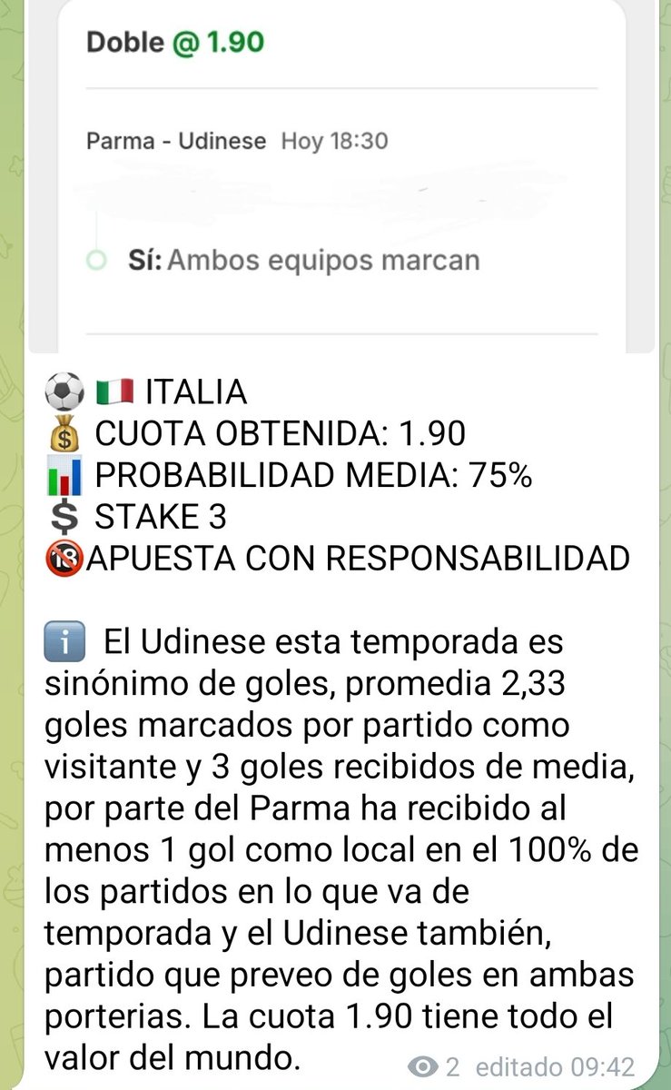 BTTSBOSSPRO's tweet photo. Dejo la primera del día por aquí. Si quieres ver todos los pronósticos de mi comunidad los dejo en el primer comentario 🤑 https://t.co/z4wAfj1lPd
