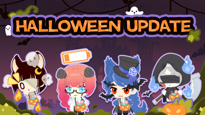 CharacterHouse1's tweet photo. Halloween Update — We've prepared some items to get everyone into the festive spirit~  

New Features: 
1、Added over 20 "Halloween-themed" items 
2、Added Silent Mode  

Bug Fixes: 
Fixed the issue where all characters addressed the player the same way — now each character can call you something different~  
Fixed the issue where ear colors could not be adjusted  
Fixed the issue where custom-uploaded "ear" parts had their colors affected by skin tone  
Fixed the issue where characters didn't look at each other during interactions  
Fixed the issue where the Mac version failed to launch after a custom upload  
Fixed some design "bugs" on certain items  
Fixed the issue where semi-transparent areas turned white when uploading custom content