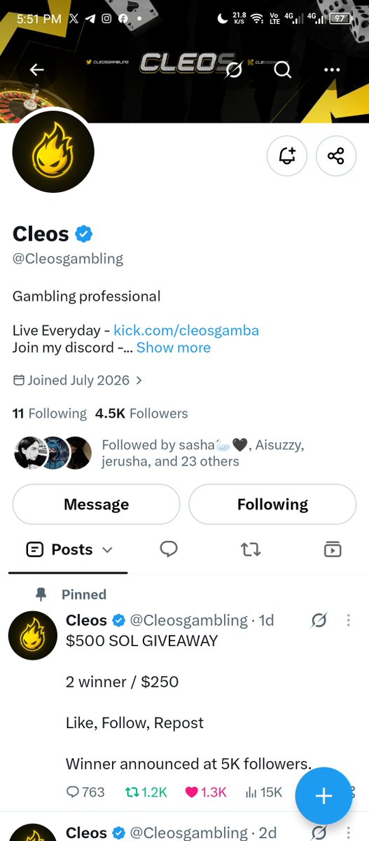 mxyloewe's tweet photo. @Cleosgambling 4.5k now 🙂‍↕️🙂‍↕️ https://t.co/Ta9G6oSKLx