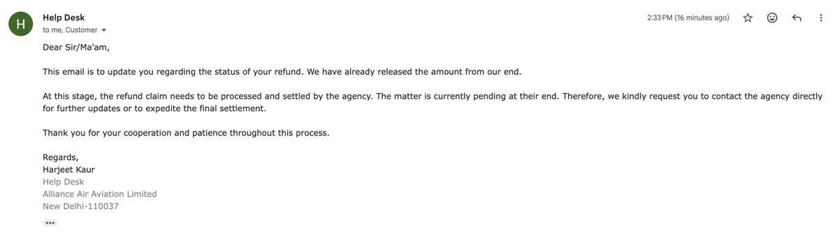 Nielesh20's tweet photo. @Cleartrip @Cleartrip  I paid ₹15,579 for this booking. You processed the 1st part of ₹2,500 but the remaining balance is still pending. Alliance Air has already confirmed they released the full refund to you. Please check my case fully and process the rest immediately.

@MoCA_GoI https://t.co/NFC0EVFXmc