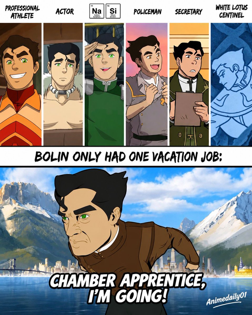 Animedaily01's tweet photo. “The hard worker of the Avatar Universe lol.” https://t.co/Ydeq4iJrTq