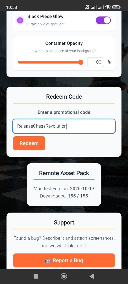 Fun1stGames's tweet photo. 🎁 FREE LAUNCH GIFT 🎁

💰 5000 ChessCoins
⚡ 1500 XP for your level AND ChessPass

Code: ReleaseChessRevolution

Settings ➜ Redeem Code (Google sign-in). Season 1 only! ♟️🔥

https://t.co/7ISN6CQZup

#ChessRevolution #IndieDev https://t.co/WYXHPyM0AF