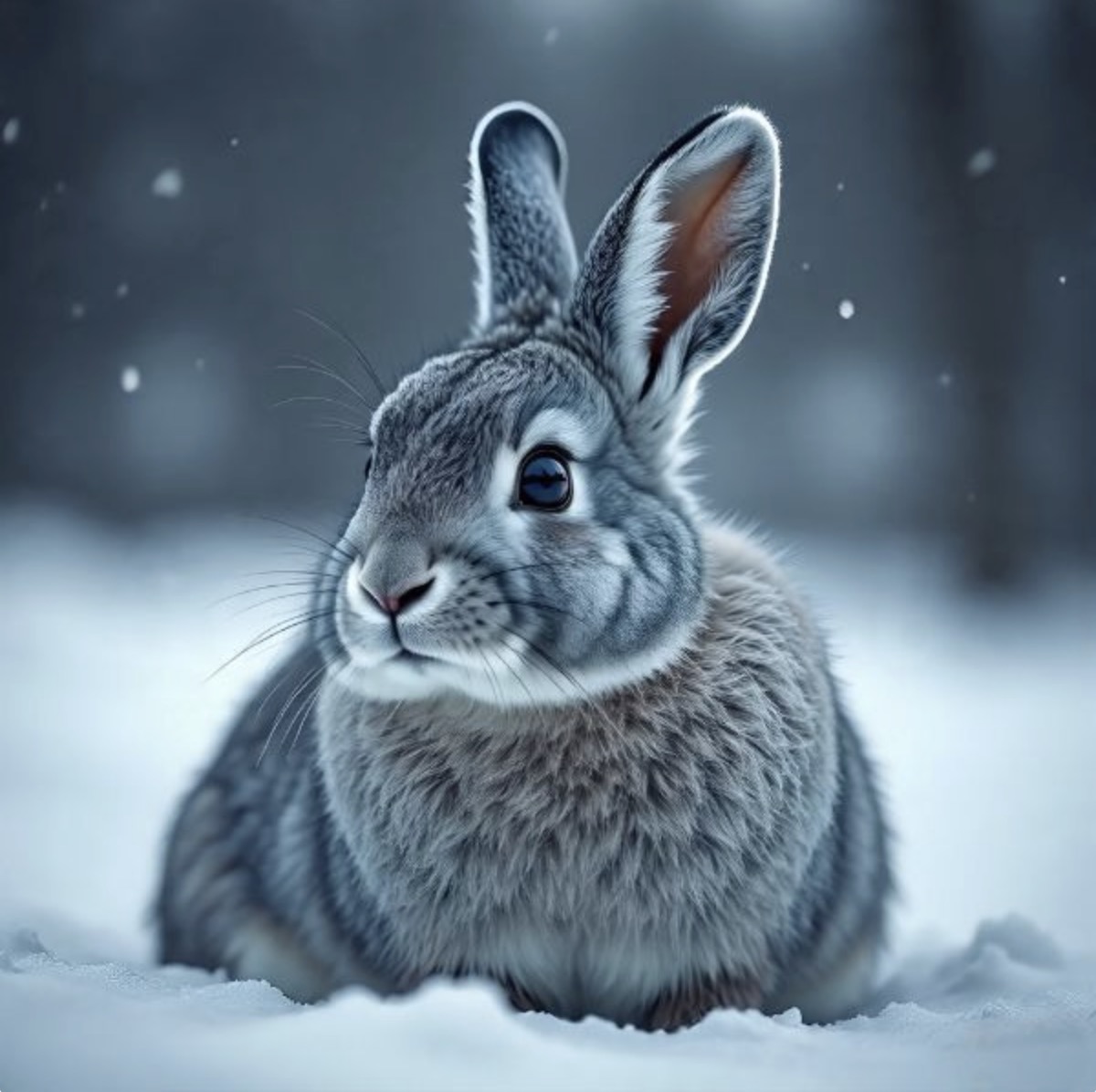maple__babygirl's tweet photo. 猛な雪が舞う朝、緑の苔にうさぎが丸くなってて、めちゃ可愛いんだ https://t.co/L3KuGW0mTK