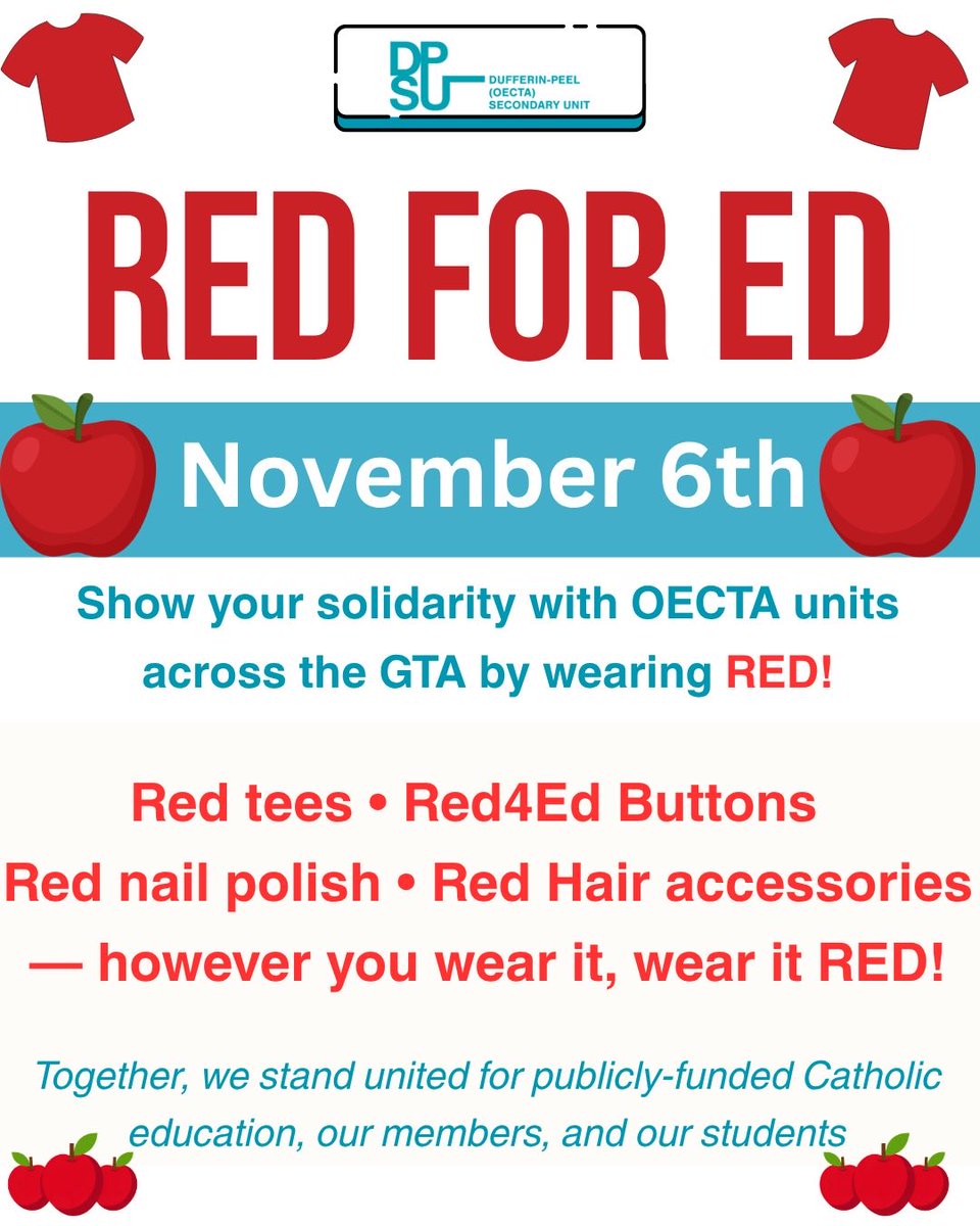 J_NPouw's tweet photo. Join us in a show of solidarity for #OntEd on November 6th. #redfored https://t.co/il8iIuhYSc