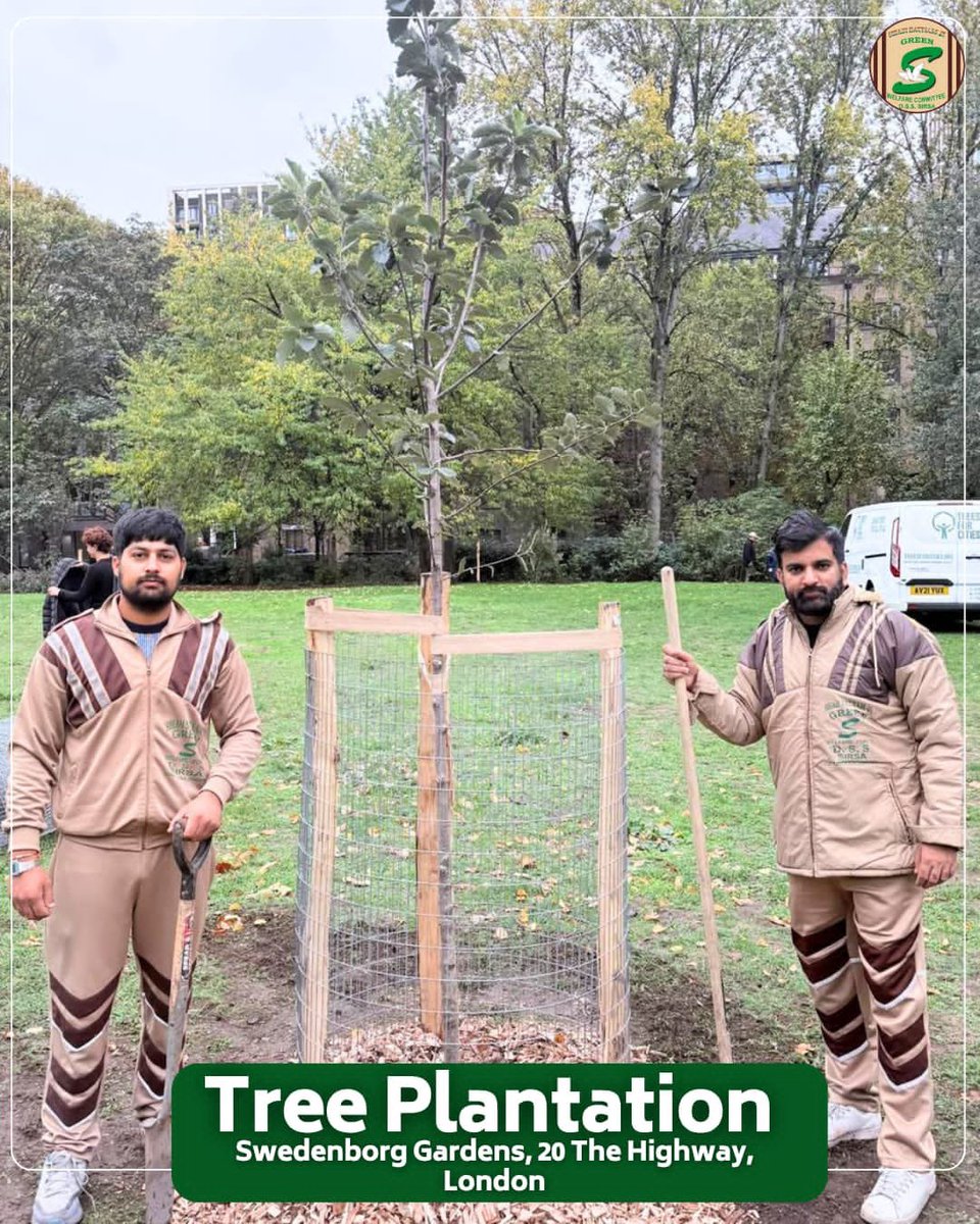 GreenSwelfares's tweet photo. "Small acts of kindness towards nature can make a big difference for our planet!" 🌱

Every tree planted is a step towards a healthier tomorrow! On 24th October 2026, 2 dedicated Shah Satnam Ji Green 'S' welfare Committee volunteers from London, UK, took part in a tree plantation drive at Swedenborg Gardens, The Highway, London, planting 20 trees. 

Inspired by the teachings of Saint Dr. Gurmeet Ram Rahim Singh Ji Insan, their thoughtful efforts show that even a few helping hands can make a meaningful contribution to protecting Mother Earth.

Because when it comes to nurturing nature, every effort counts! 

#TreePlantation #SaintMSGInsan #NurtureNature #GreenLondon #PlantATree #EnvironmentalConservation #GreenFuture