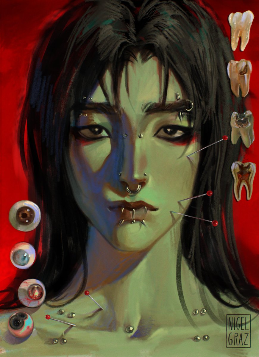 NigelGraz's tweet photo. Removing AI from your feed with 4 of my illustrations🩸 https://t.co/t4X8l4BxeI