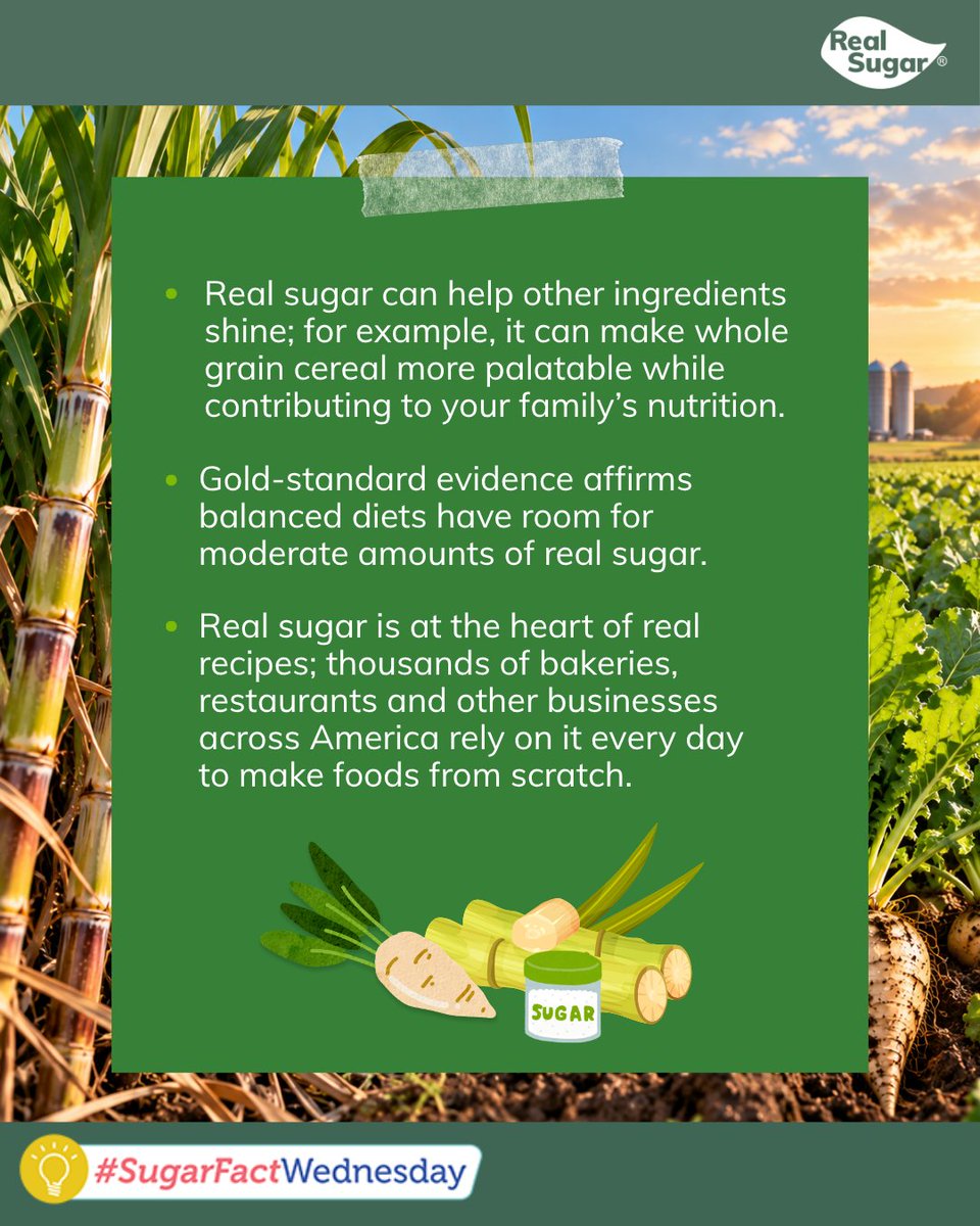 AmalSugarCo's tweet photo. This #SugarFactWednesday, we're sharing not ONE, but TEN simple facts about real sugar!
Tell us in the comments: which fact was new to you?
#RealSugarRealFood #AmalgamatedSugar #Sugarbeets https://t.co/Qi2zAulTkO