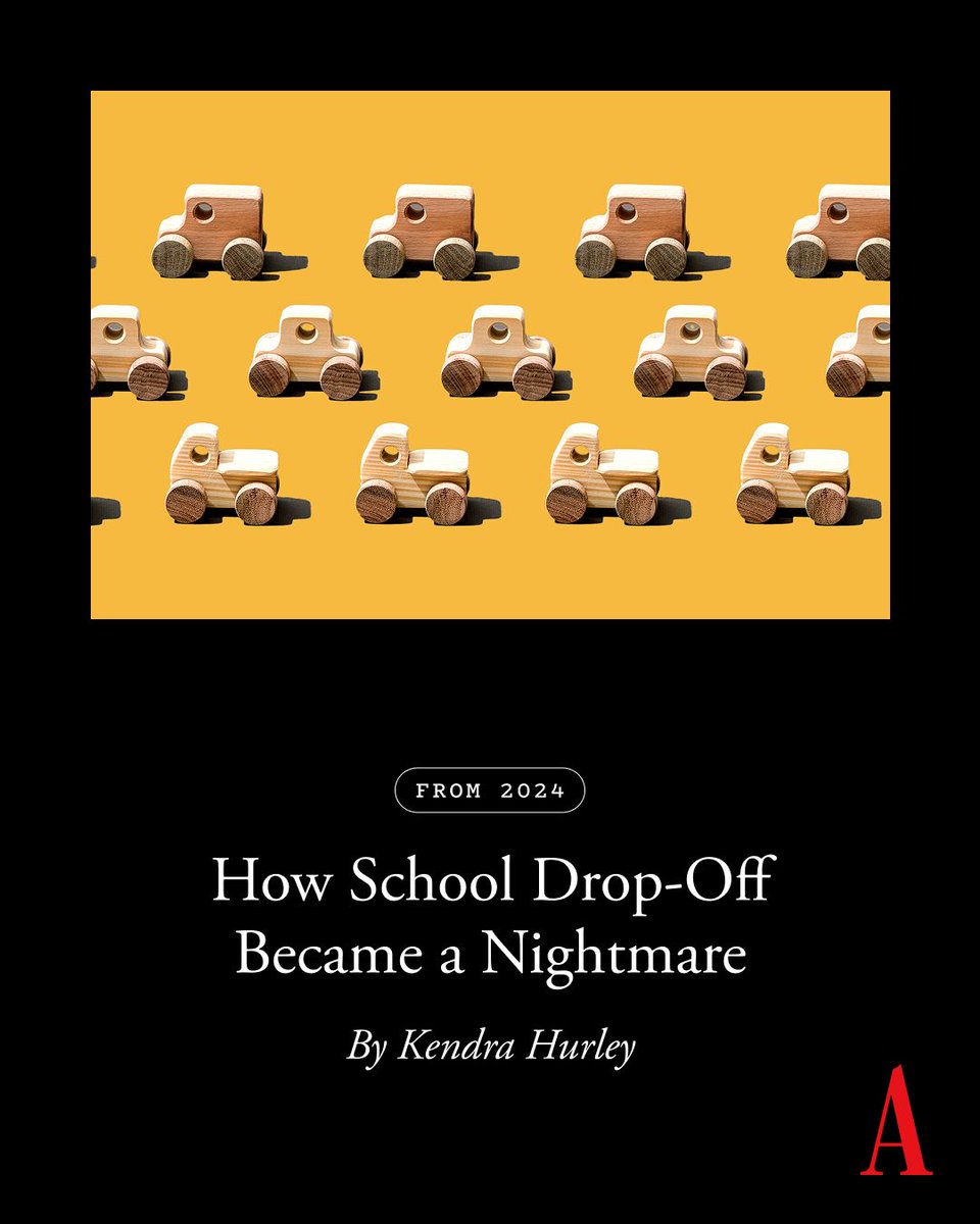TheAtlantic's tweet photo. The chaos of drop-off has made schools less welcoming and less accessible—but there are ways to fill the transportation gap, Kendra Hurley wrote in 2024: https://t.co/QEdSLR81vA

🎨: The Atlantic. Source: Getty. https://t.co/DW08g7v9j6