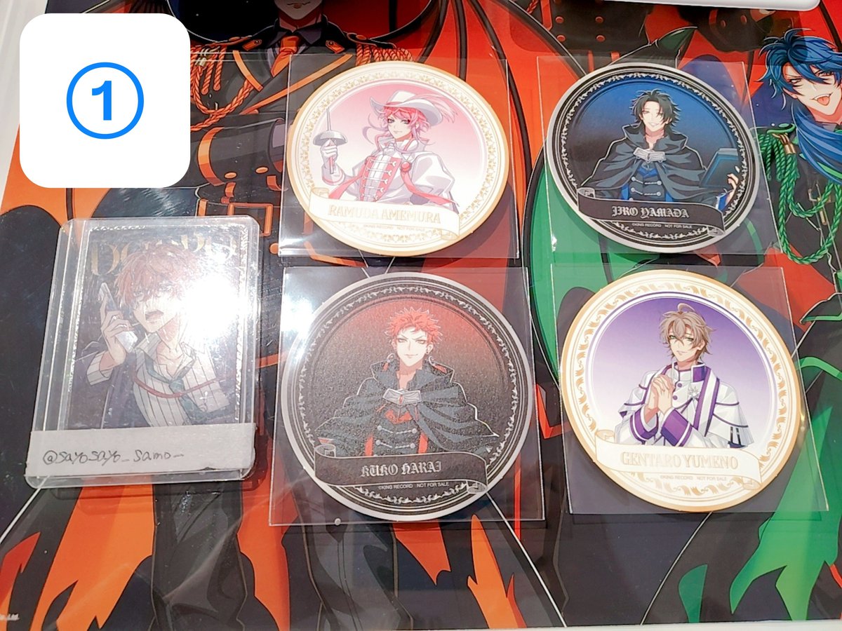 sayosayo_samo_'s tweet photo. 【交換】ヒプマイ ヒプノシスマイク 9周年 9th アニバカフェ 特典 コースター チェキ風カード クリカ

譲▶︎①乱数･二郎･空却･幻太郎
②簓･盧笙
③零

求▶︎①一二三(同数目的)
②一郎(身内分)
③一二三(麻天狼ｺﾝﾌﾟ目的)

同種毎。郵送希望。
検索からでもお気軽にお声掛けください https://t.co/qXtsFcDXbD
