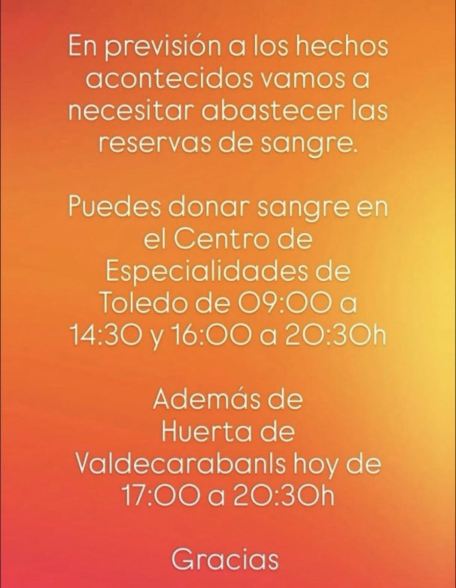 IgnacioOlmos's tweet photo. Tanto yo como mi familia somos de Urda (Toledo). Para todo el que pueda necesitar ayuda, no dudéis en decírmelo. Aquí estaremos. Mucho ánimo y fuerza. https://t.co/KyMZrmSeZ4