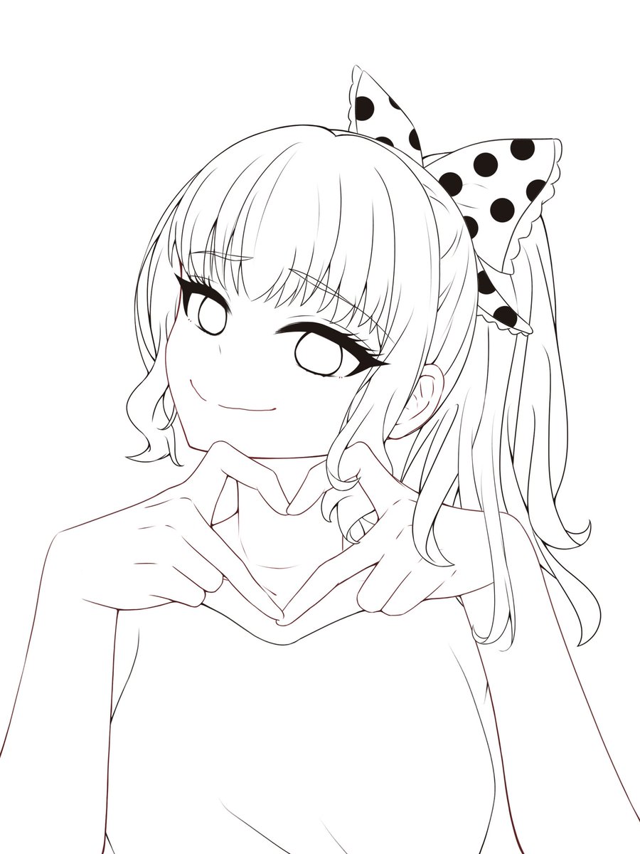 fufu_illust's tweet photo. このあいだの麗美の線画と色のラフ https://t.co/IRFqf0JuE1