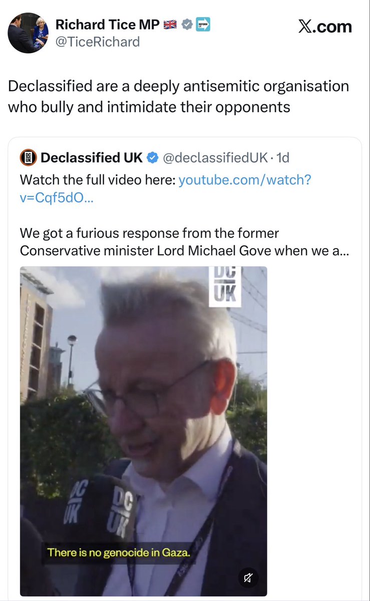 declassifiedUK's tweet photo. Journalists should be able to question politicians without being smeared and libelled like this.

Defenders of the Israeli government have run out of rational arguments to support it.

Please help protect independent journalism and support us here:
👉 https://t.co/SEo4N2tyE3 https://t.co/2EW0VnagDX