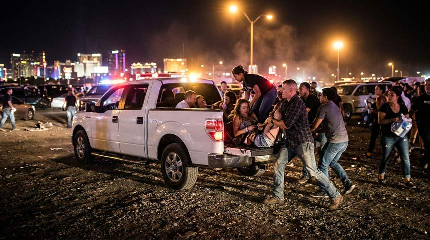 japan_nobunaga's tweet photo. On the night of October 1, 2017, a twenty-nine-year-old former U.S. Marine named Taylor Winston stole a white Ford F-150 pickup truck in Las Vegas.

By sunrise, that stolen truck had saved thirty human lives.

Winston, an Iraq War veteran, was dancing at the Route 91 Harvest country music festival when automatic rifle fire began raining down from the thirty-second floor of the Mandalay Bay hotel into a crowd of twenty-two thousand people.

After throwing his girlfriend over a fence to safety, Winston ran into the gravel parking lot right next to the kill zone.

Why did he not simply wait for ambulances to arrive? Because police perimeters and twenty thousand fleeing people had gridlocked the Strip, and victims with arterial gunshot wounds were bleeding to death on the grass with minutes left to live.

Winston checked the doors of parked trucks until he found a white four-door Ford F-150 with the keys tucked above the sun visor.

He dropped the steel tailgate, ran back into the gunfire, and used Marine combat triage to load the most critically wounded strangers into the truck bed and cab.

With bullets still cracking overhead, he floored the gas pedal, wove through the chaos to Desert Springs Hospital, handed the victims to emergency doctors, and immediately drove the blood-stained F-150 straight back into the gunfire for a second load.

Across two trips, he delivered roughly thirty critically injured Americans to the hospital in time to survive.

The next morning, Winston tracked down the truck's owner and texted him: "Hey man, I took your truck to drive people to the hospital. How can I give you your keys back?"

The owner told him to keep the peace of mind, and an Arizona dealership gave the Marine a brand-new Ford F-150 of his own.

Uniforms come off when a Marine leaves the Corps. The oath never does.
