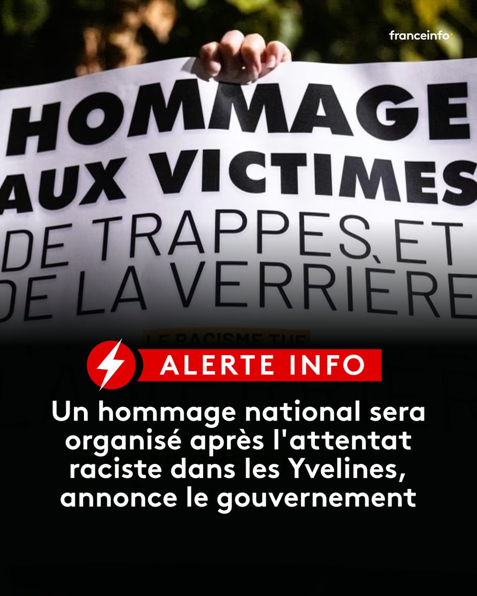 franceinfo's tweet photo. ⚡ ALERTE INFO : 

L'exécutif n'a toutefois pas précisé la date de cet hommage, ni s'il sera présidé par Emmanuel Macron.

➡️ https://t.co/KGNTZafC6z https://t.co/97ri67EP8x