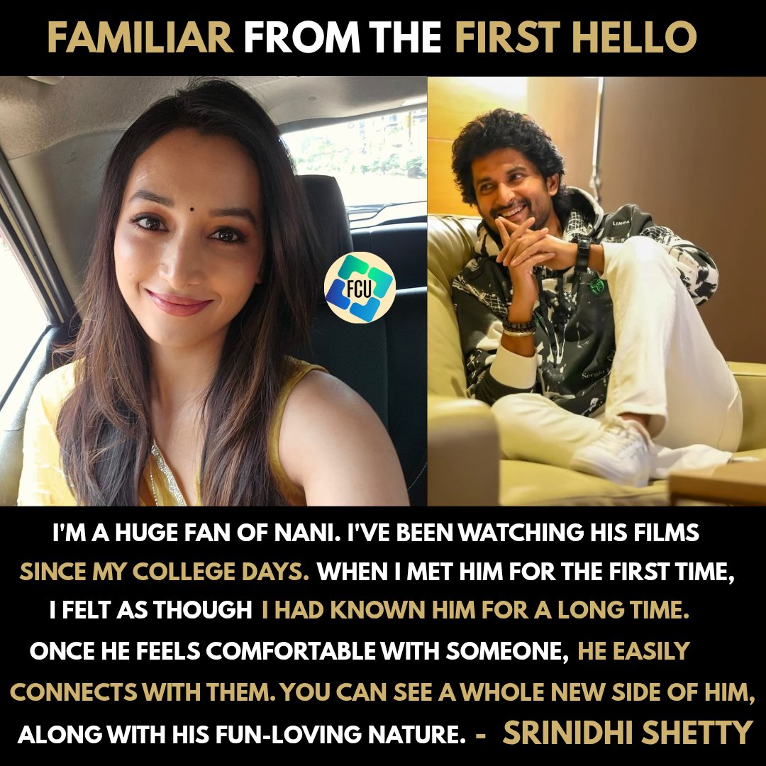 FilmCelebrityU's tweet photo. #Nani #Srinidhishetty #ActressLife #AadarshaKutumbam #Tollywood #FilmCelebrityUpdates https://t.co/AnZEowxSd9