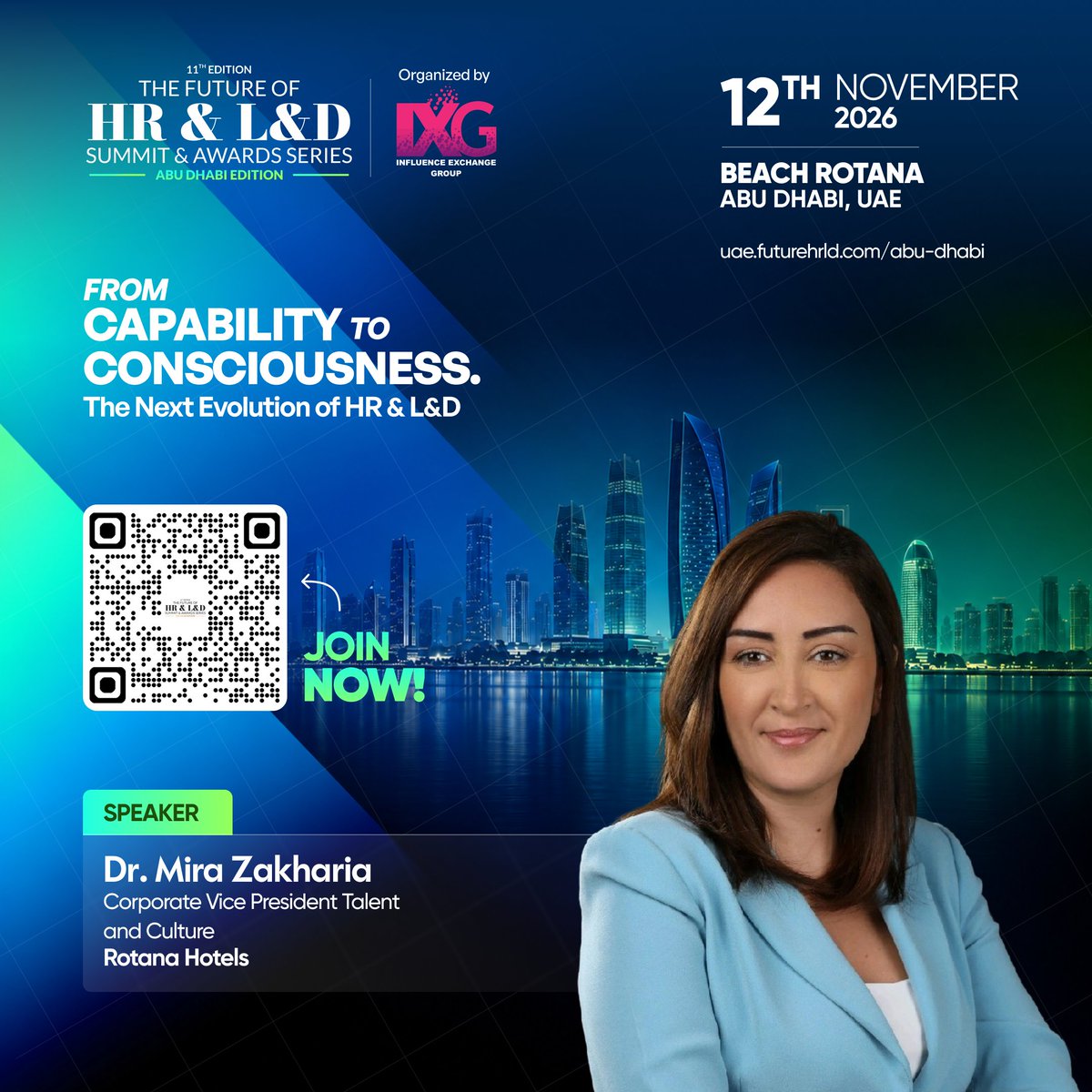IXG2024's tweet photo. Why HR Isn't Admin - It’s Your Core Institutional Infrastructure

Meet Dr. Mira Zakharia at the #11thixghrlnd2026

🎟️https://t.co/234AfnD33L

#ihrlndseries #HRLeadership #Culture #RotanaHotels #HRSummit #MiddleEastHR #OrgDesign #FutureOfWork #Leadership #PeopleStrategy #CHRO https://t.co/HoEb6u7tBu
