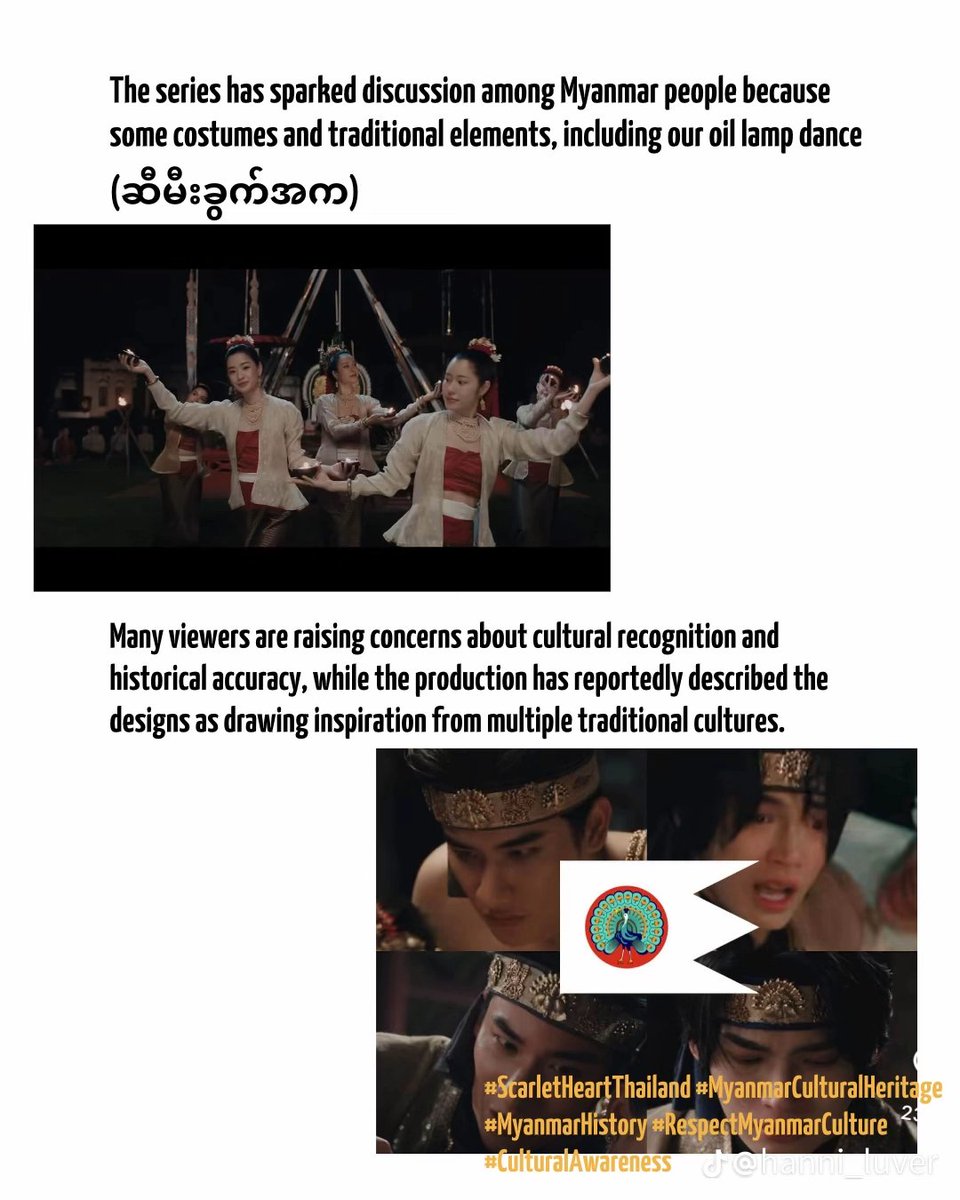 K__Z222's tweet photo. Culture can be shared and exchanged, but the origins of cultural heritage must never be overlooked. GMMTV

CULTURAL HERITAGE RECOGNITION

#RecognizeMyanmarCulturalHeritage #CulturalCreditMatters https://t.co/o9FIbBmm9f