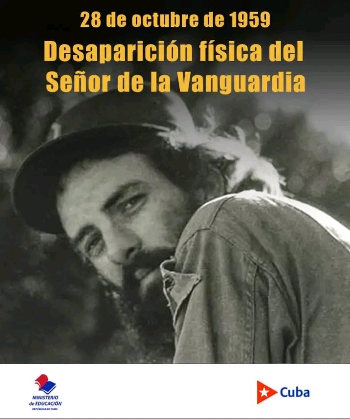 Ricardo57400341's tweet photo. Este 28 de octubre rendiremos homenaje al Señor de la Vanguardia Camilo Cienfuegos Gorriaran #MatancerosEnVictoria #28DeOctubre https://t.co/VGXvakf7sJ
