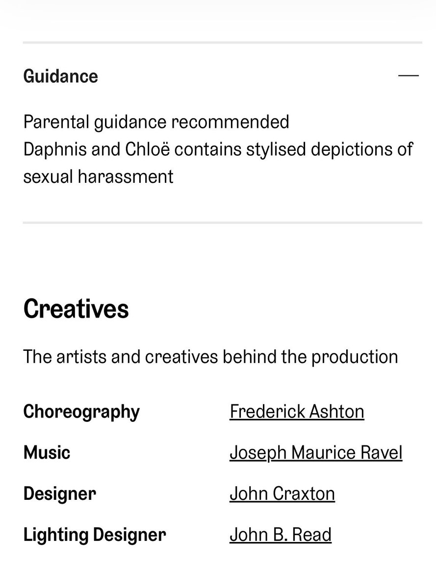 carolinefrmus's tweet photo. Checking dates for @rbo_org performance of #Ravel Daphnis &amp; Chloé (my first opportunity to see it as a ballet): apparently it ‘contains stylised depictions of sexual harassment.’ Er, they’re nymphs and shepherds… it’s a mythical story… oh forget it #FFS https://t.co/HfRDmmoLzE