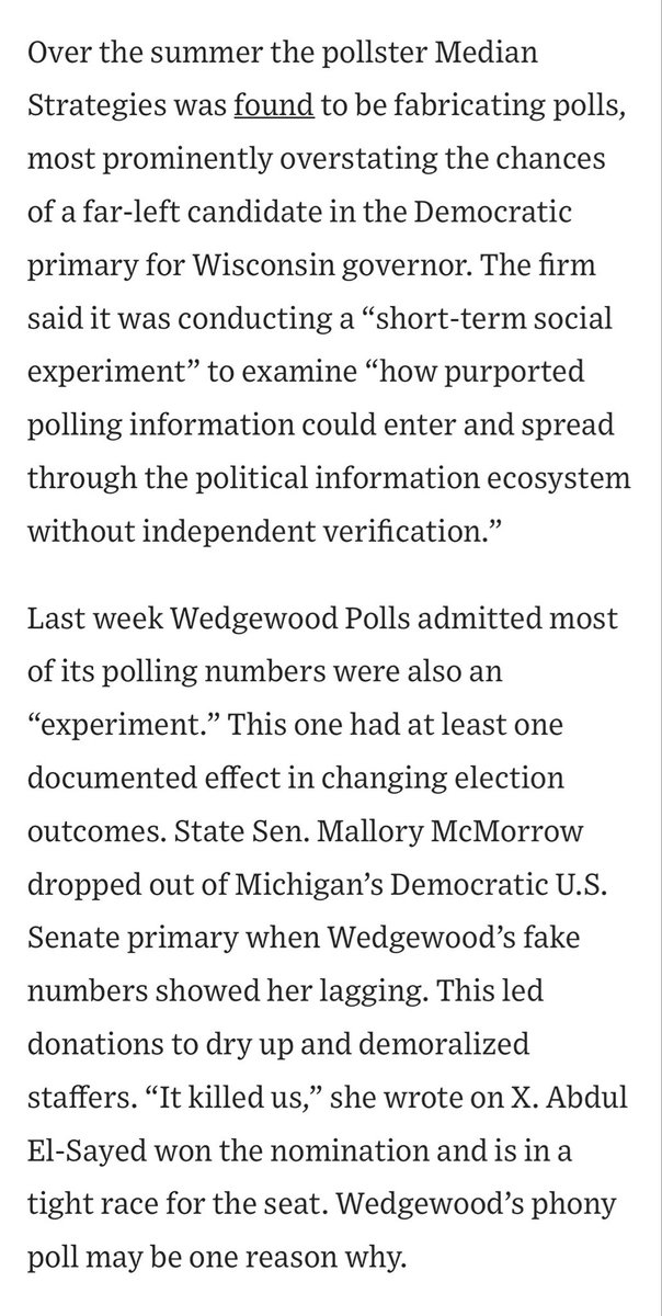 KellyCNBC's tweet photo. Wait, so THAT’s what happened when all those polls were way off this summer?!! 🤯

From WSJ op-ed by Profs Crane of Rutgers and Strumpf of Wake Forest https://t.co/QmvXuIwHQ4