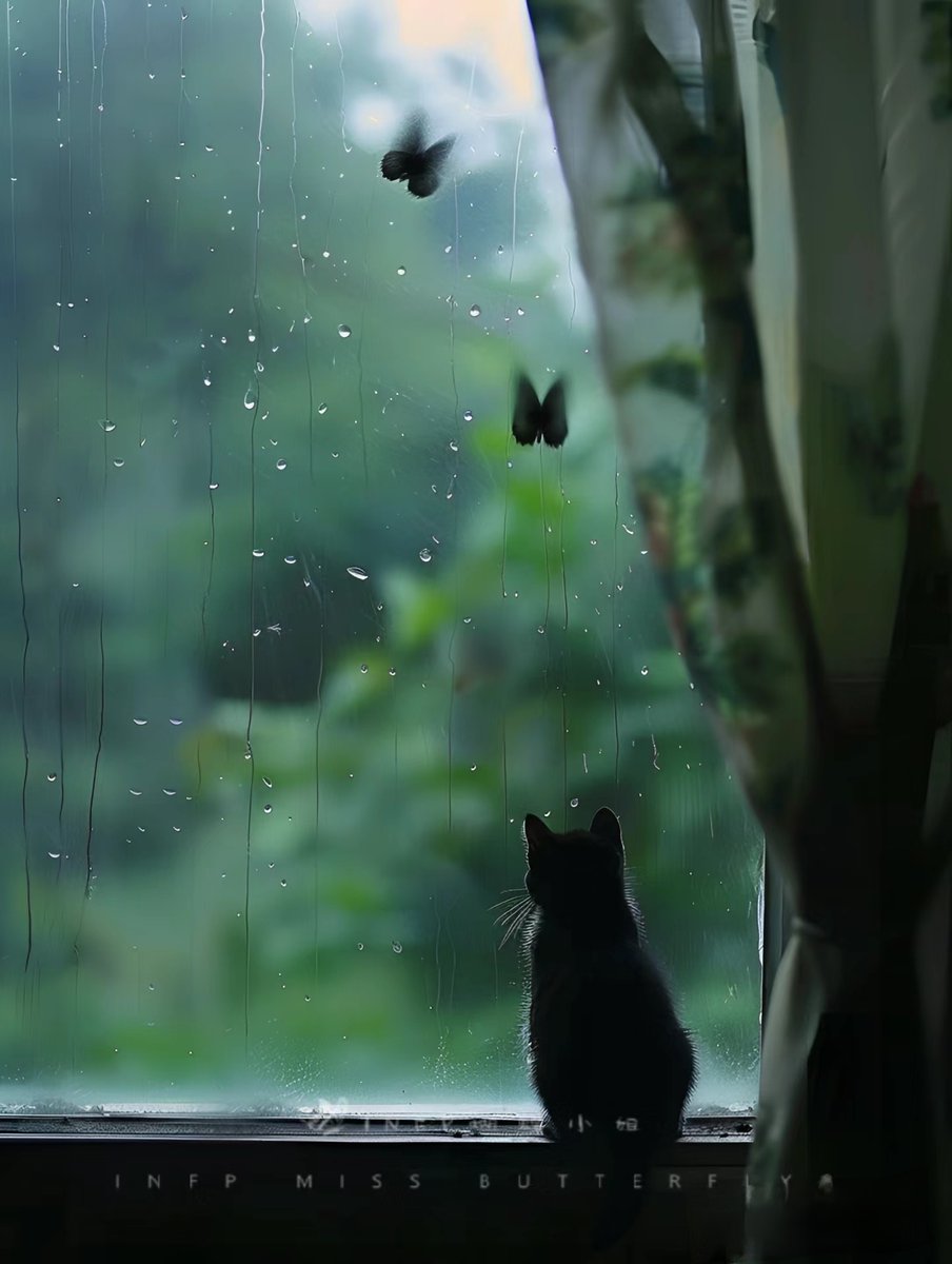Sao_tak_sy's tweet photo. 梅雨の窓からアオサギが眺める、水たまりにスリップしそうな猫もかわいい https://t.co/inkPFIGs5x