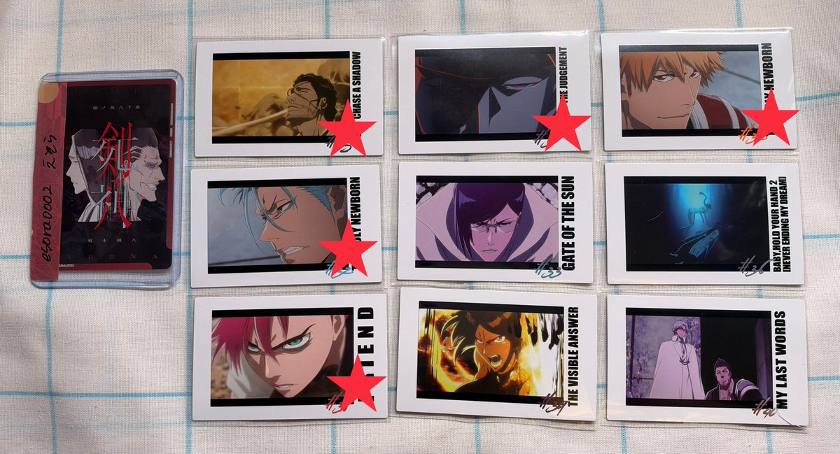 esora0002's tweet photo. 【交換/譲渡】BLEACH 千年血戦篇 禍進譚 トレーディング インスタントフォト風カード

求）同種卯ノ花烈1点（更木剣八、卯ノ花烈の異種交換も可能 ※要相談）
譲）画像参照

★付きのものは無印も含む交換、もしくは譲渡のみ（交換＋譲渡という形も可能です） https://t.co/tFbMIp9S9E