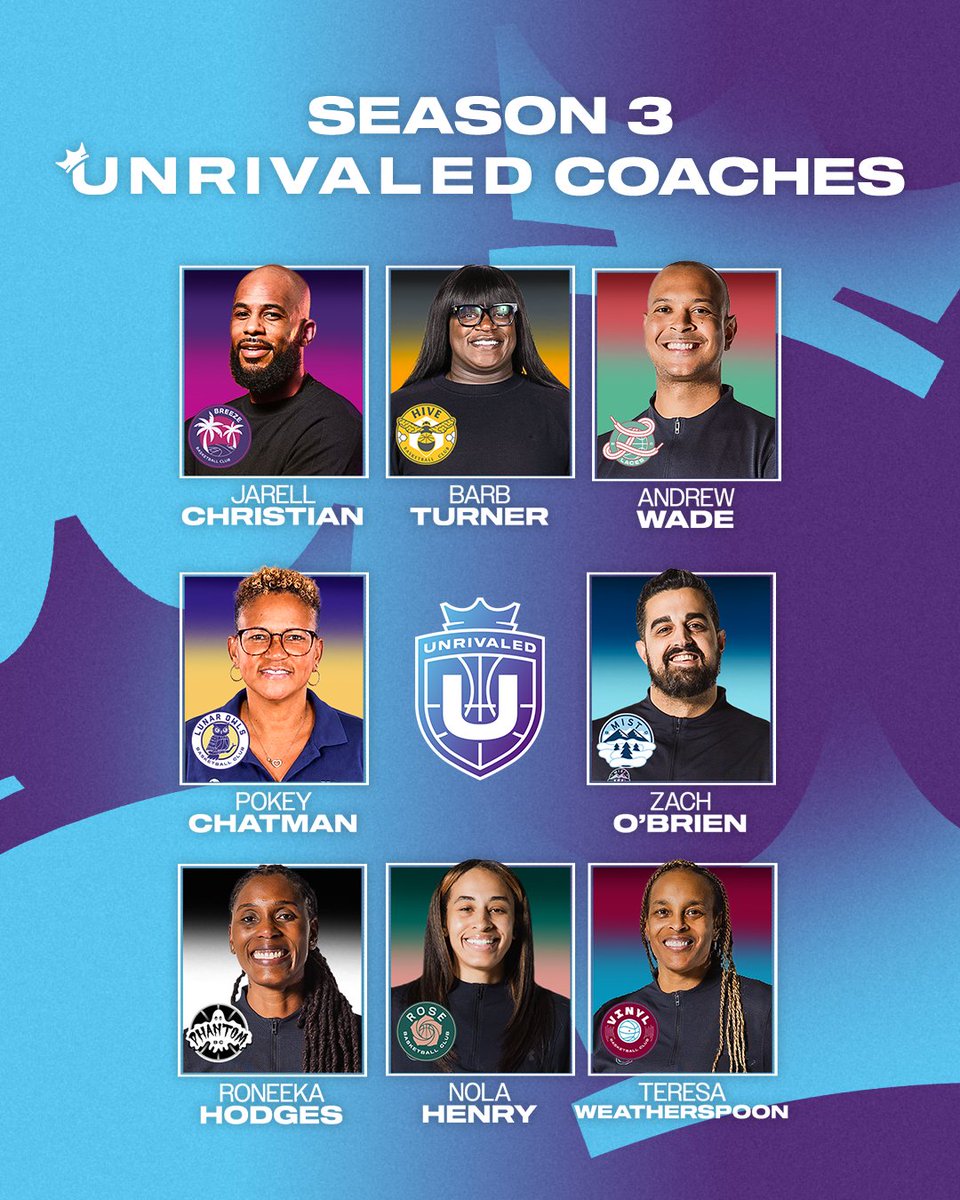 Unrivaledwbb's tweet photo. Presenting your Season 3 head coaches! 👑 https://t.co/P8LbvEa2Vq