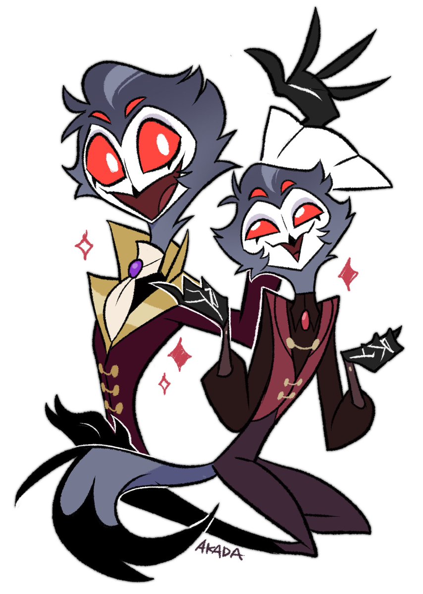 akada_maru's tweet photo. I helped design these two outfits for Stolas! yay https://t.co/nKtEePc6s3