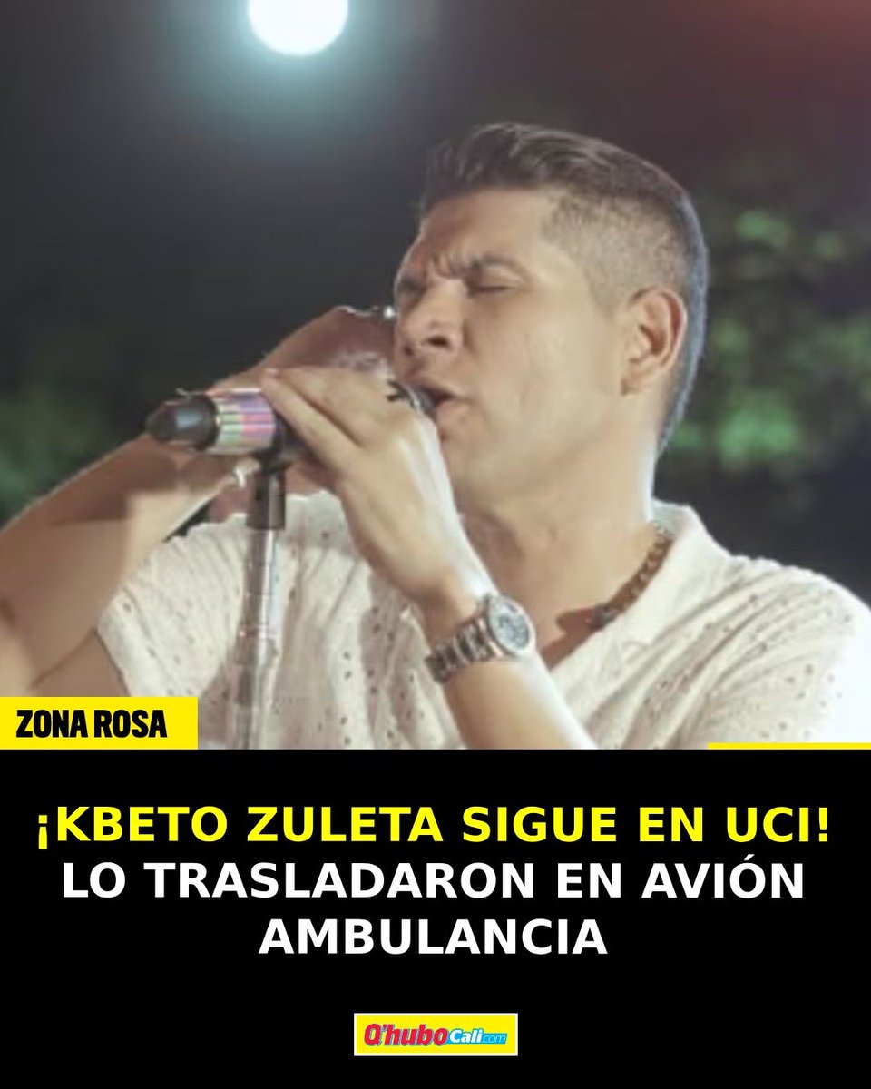 QhuboCali's tweet photo. 🙏🎤 Kbeto Zuleta fue trasladado en avión ambulancia a Barranquilla y continúa en UCI tras el grave accidente vial. El siniestro cobró la vida de dos músicos de su agrupación: Harold Santana y Geovanni Lobo. 💔

Más detalles 👉 https://t.co/4HTxmr7NHp https://t.co/IYUn4jrFur