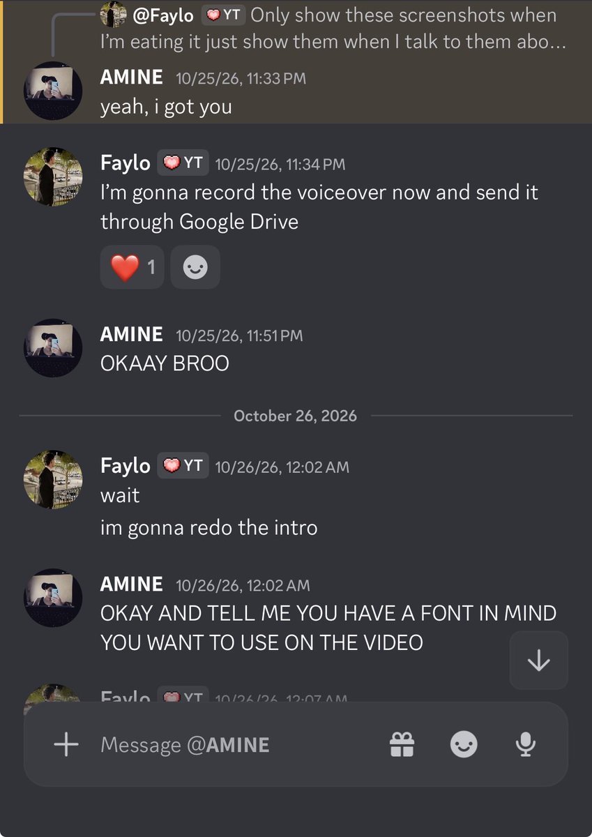 FayloHimself's tweet photo. @aminetheeditor @LewisWbedwell LMAO now you say you never accepted my offer? I asked you multiple times if your fine w the trial and you said your more then happy to do it and you said you’ll get it done asap, you then said one more day and when that day came u ghosted me for 2 1/2 more days, THEN U DECLINED. https://t.co/DBTtlqVxS2