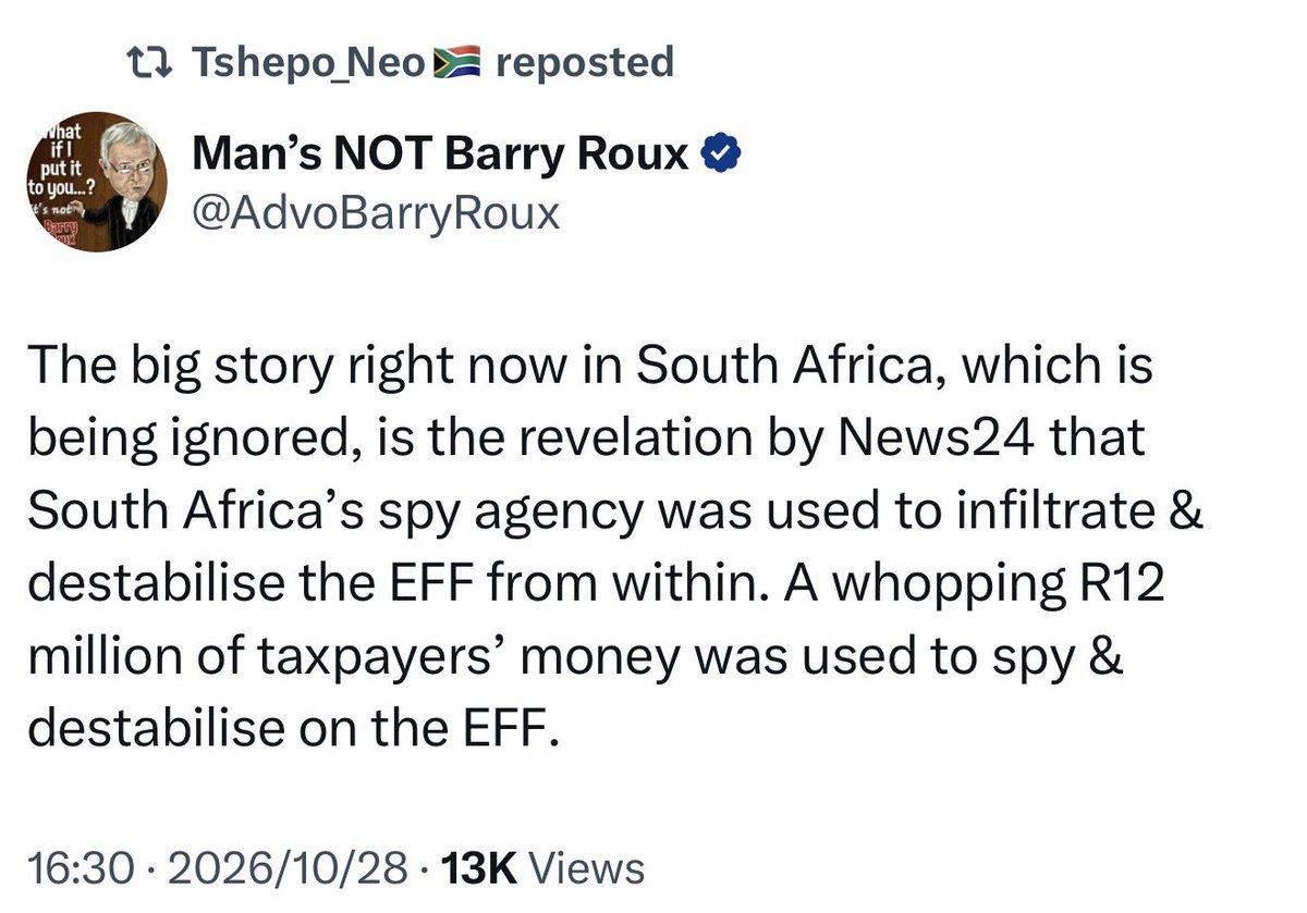 MTshwaku's tweet photo. The provocateurs are busy trying to spin this breaking news! 

Your phone farms to create bots are not going to work. 

Project Mayibuye equals Afrika Mayibuye = project designed to kill the EFF. 

I have been saying this for a long time ,

“No one can stop an idea whose time has come “