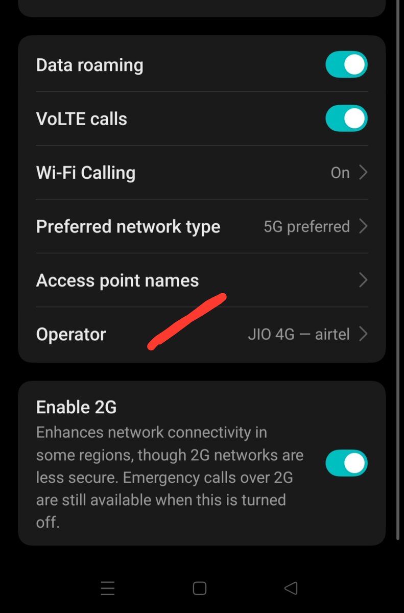 Ram50267795's tweet photo. Guys quick tip if you network is not working trying changing the operator which has good strength
Mine is airtel since it is bad
I have selected jio the network and internet is working super good
#arnabcyclobe https://t.co/Ya6H7LDsA3