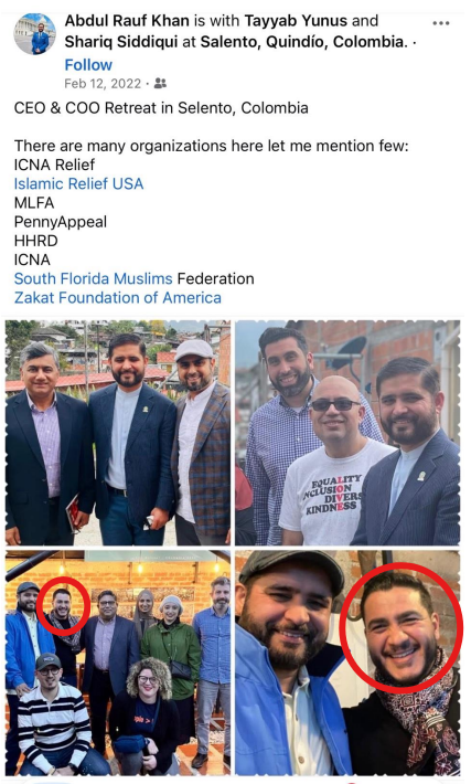 peterschweizer's tweet photo. Is this you @AbdulElSayed in Colombia in 2022? It’s a private retreat including Intuitive Solutions, the fundraising and contracting organization for at least five credibly accused Muslim Brotherhood offshoots and other terror-affiliates. Is that you grinning in a photo with the CEO of ICNA Relief, which has been criticized for its connections to Islamic terror groups?

h/t to @Govt_Acct_Inst Director of Research @JeddMcFatter for this find.